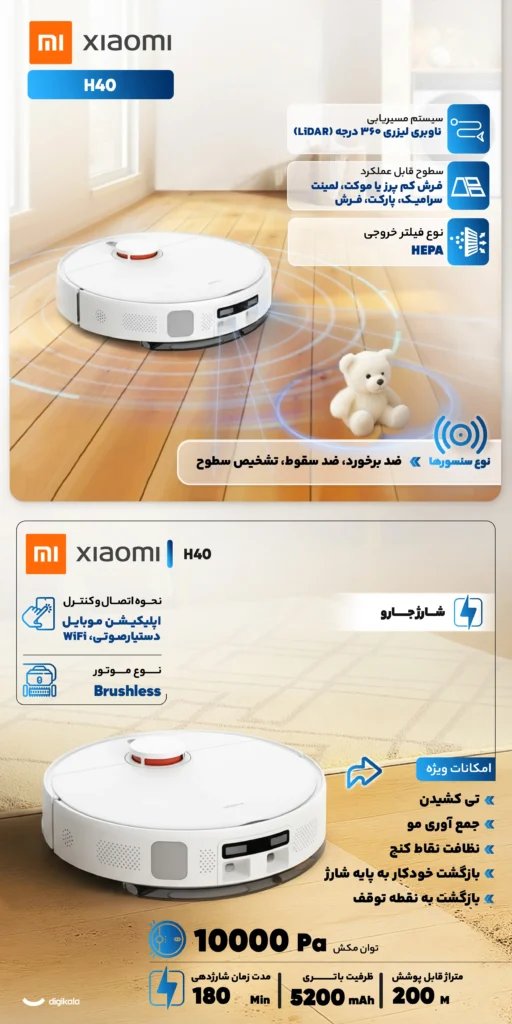 جارو رباتیک شیائومی مدل H40قسطی