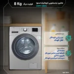 ماشین لباسشویی اسنوا 8 کیلویی اکتا آوین Q-BLDC 8 مدل SWM-D80S استیل قسطی